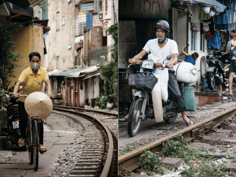 la rue du train à hanoi