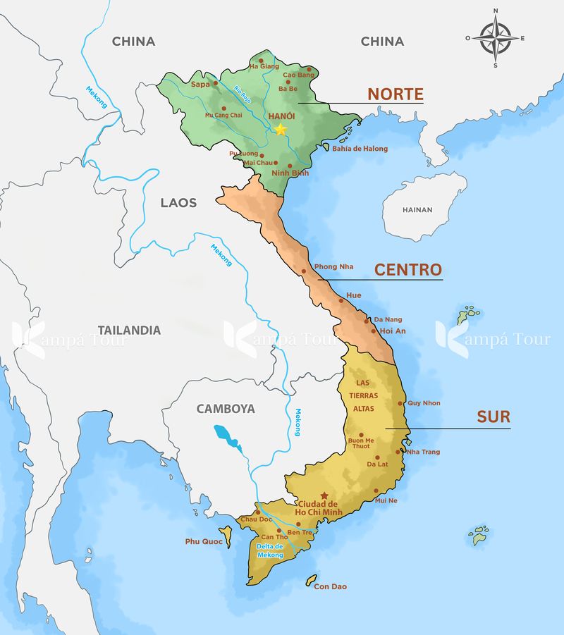 vietnam por 3 regiones