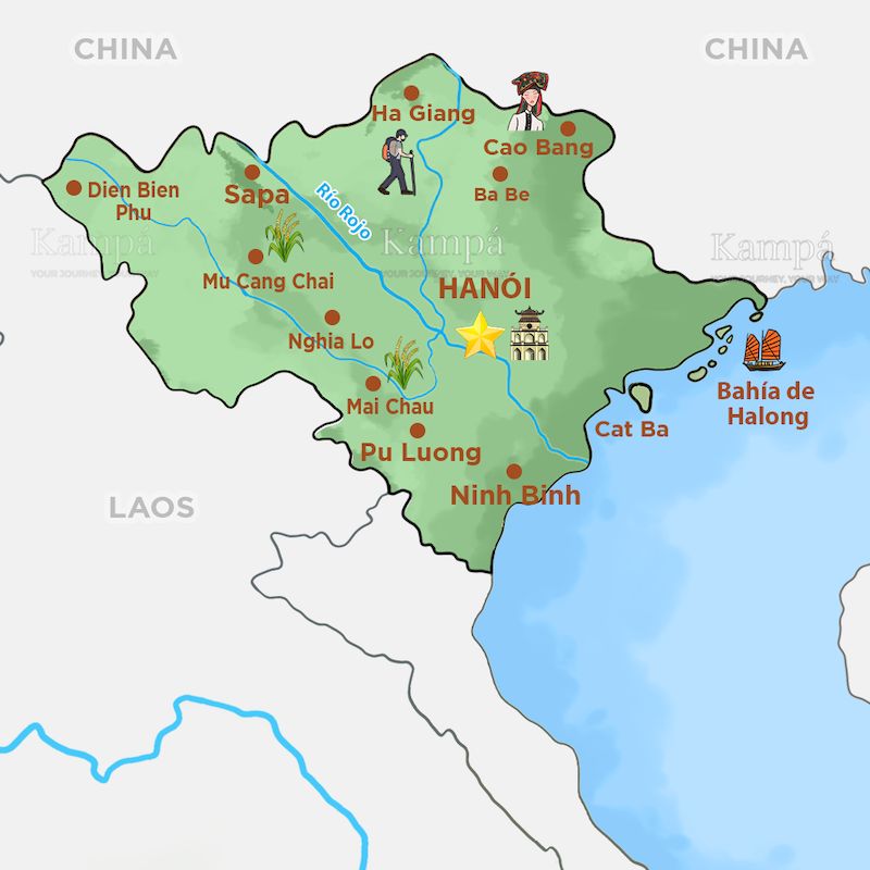 vietnam del norte - mapa - provincias