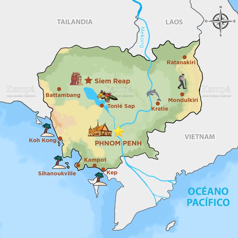 mapa camboya