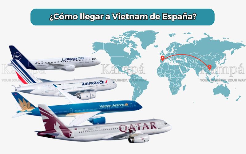 como llegar de españa a vietnam