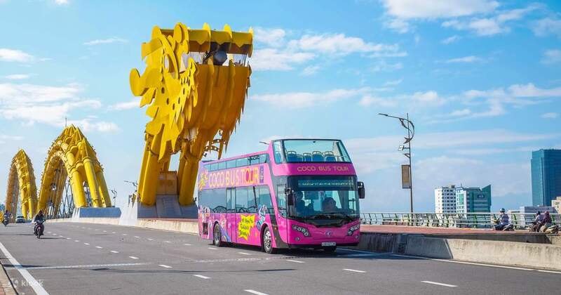 autobus de 2 pisos en da nang - puente dorado vietnam