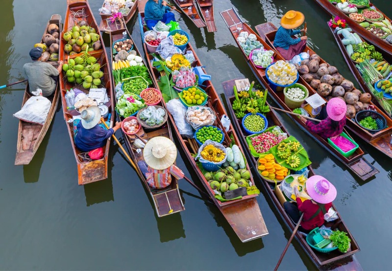 mercado flotante de tailandia