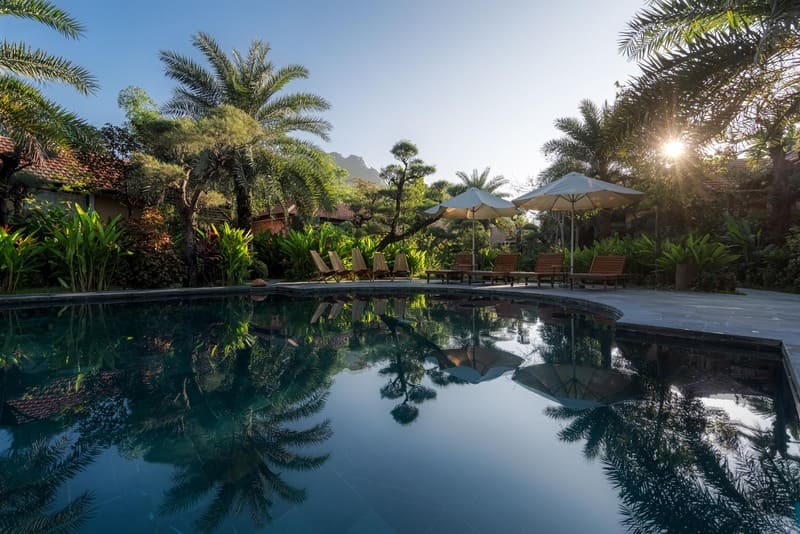 donde alojarse en ninh binh - tam coc retreat - piscina