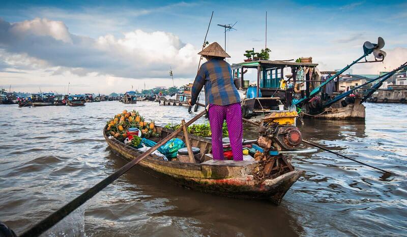 delta del mekong cai rang en barco