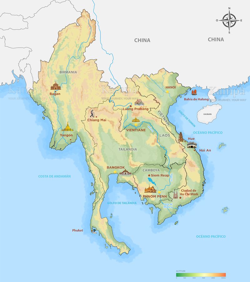 mapa de paises cercanos de vietnam