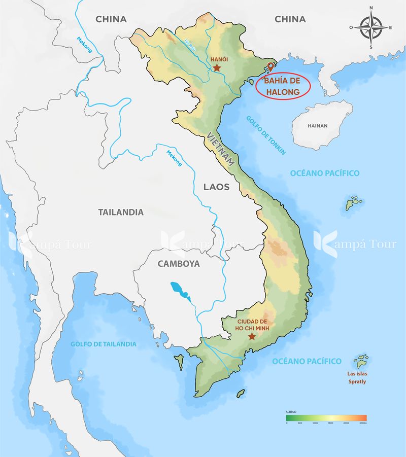 ubicacion de bahia de halong
