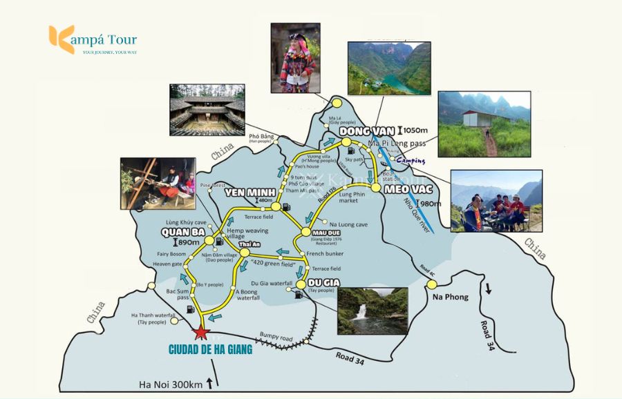 mapa de ha giang loop