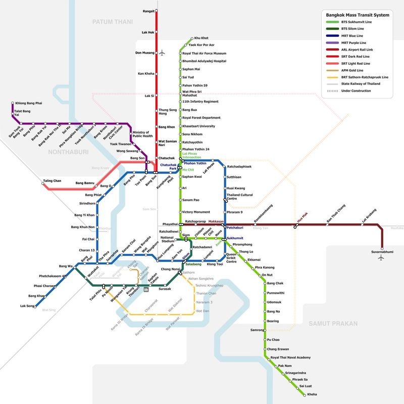 metro bangkok mapa