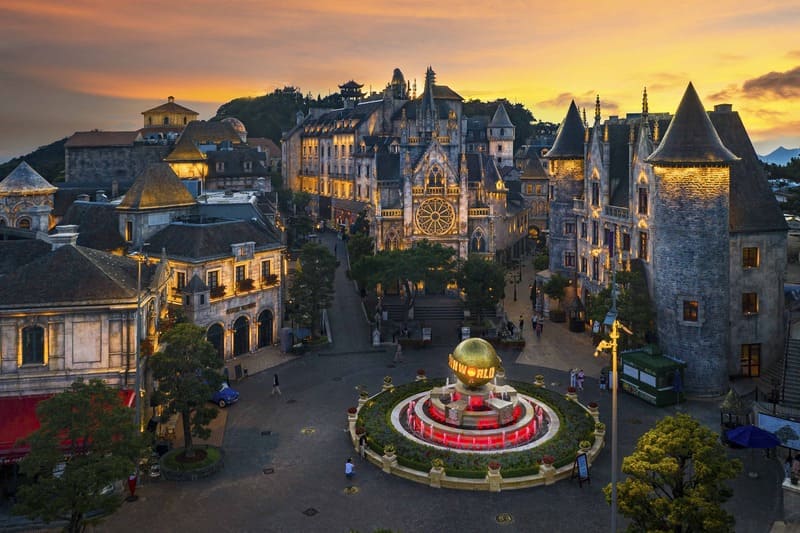 pueblo europeo en bana hills - puente dorado vietnam
