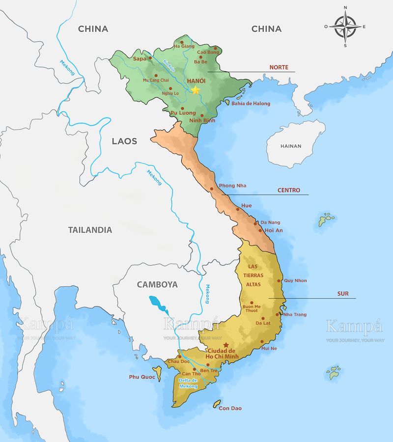 vietnam por 3 regiones