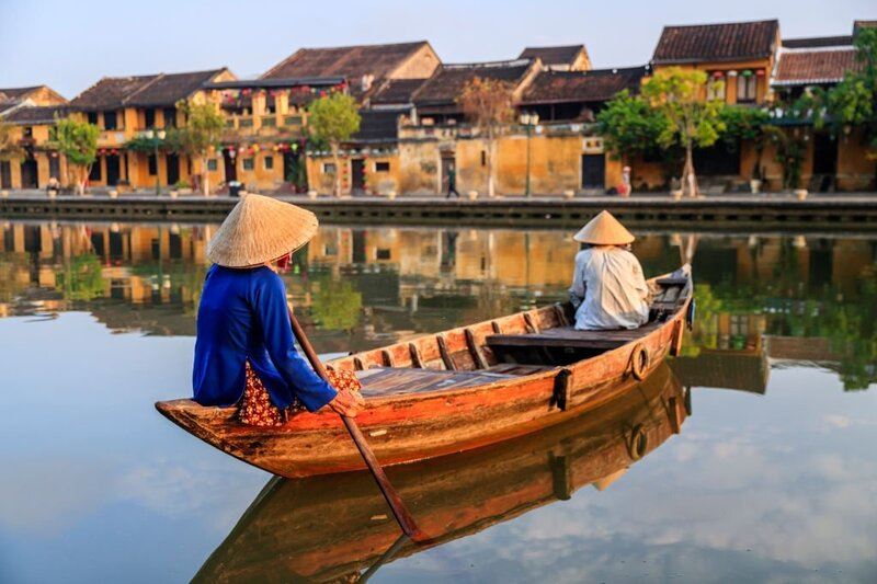La belleza tranquila en el río de Thu Bon en Hoi An